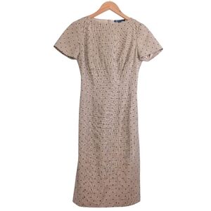 Brooks Brothers Polka Dot Pattern Short Sleeve Sz 2 Sheath Office Dress